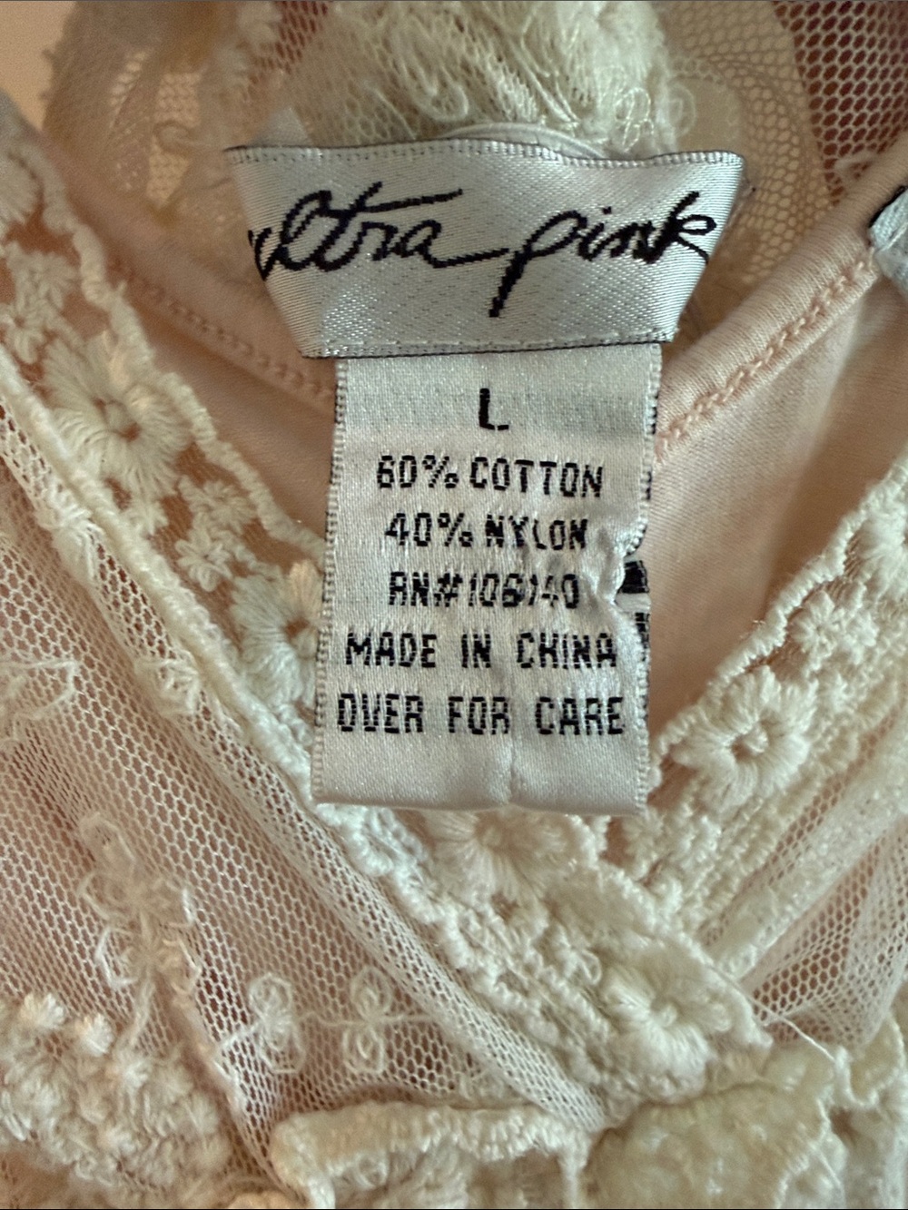 Beautiful Lace-Trim Sheer Chemise in Cream over a perfectly matched Express Tank - Picture 2 of 8